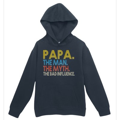 Papa Man Myth The Bad Influence Retro Urban Pullover Hoodie