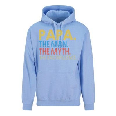 Papa Man Myth The Bad Influence Retro Unisex Surf Hoodie