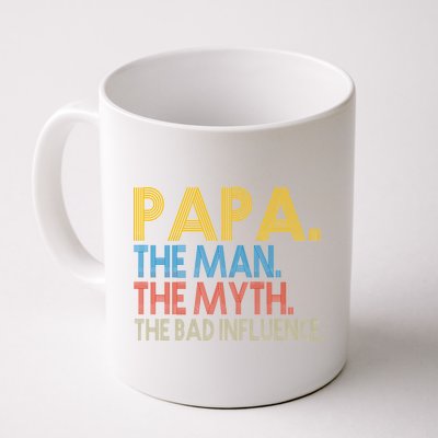 Papa Man Myth The Bad Influence Retro Coffee Mug