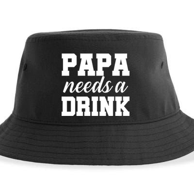 Papa Needs A Drink Sustainable Bucket Hat