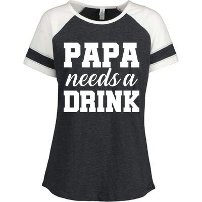 Papa Needs A Drink Enza Ladies Jersey Colorblock Tee