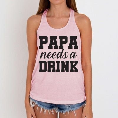 Papa Needs A Drink Women's Knotted Racerback Tank