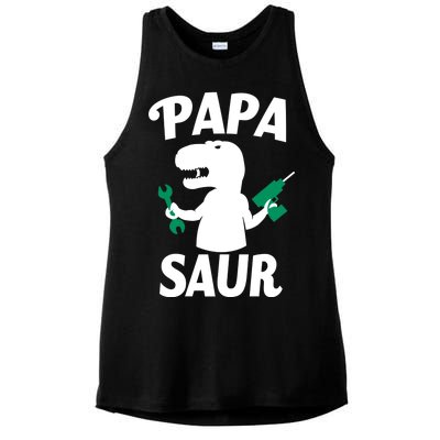 Papa Saur Fix Things Ladies PosiCharge Tri-Blend Wicking Tank