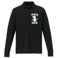 Papa Saur Fix Things Performance Long Sleeve Polo