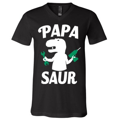 Papa Saur Fix Things V-Neck T-Shirt