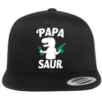 Papa Saur Fix Things Flat Bill Trucker Hat