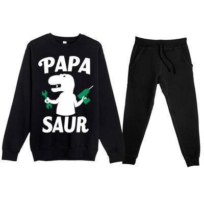 Papa Saur Fix Things Premium Crewneck Sweatsuit Set