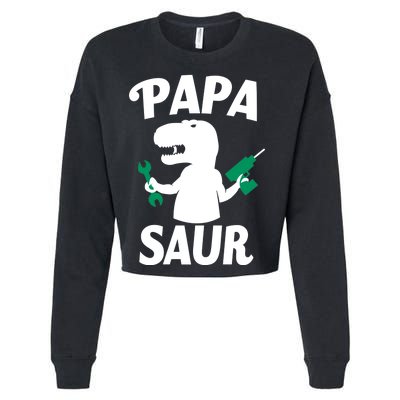 Papa Saur Fix Things Cropped Pullover Crew