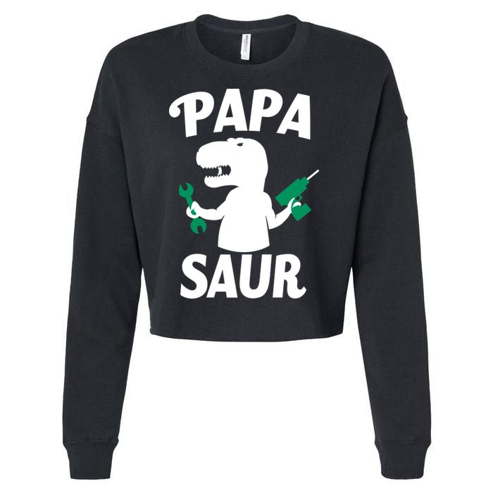 Papa Saur Fix Things Cropped Pullover Crew