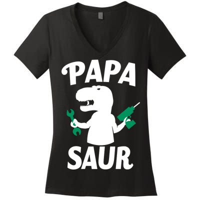 Papa Saur Fix Things Women's V-Neck T-Shirt