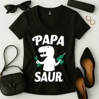 Papa Saur Fix Things Women's V-Neck T-Shirt