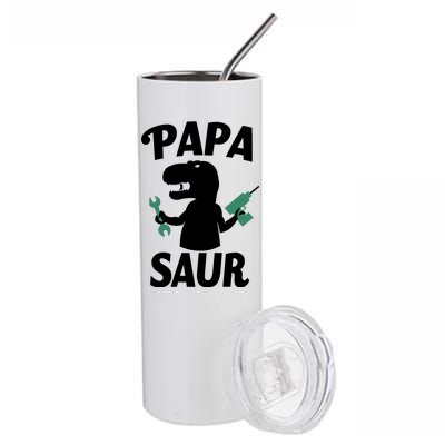 Papa Saur Fix Things Stainless Steel Tumbler