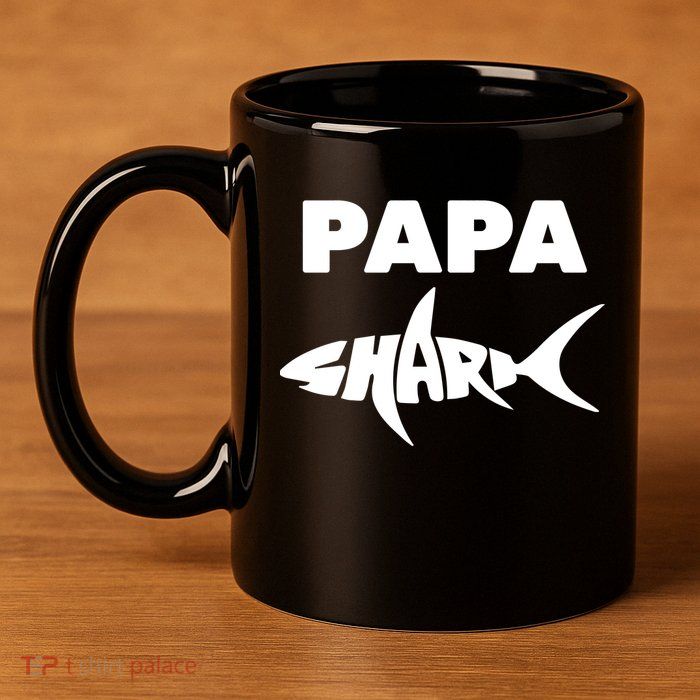 Papa Shark 11oz C Handle Ceramic Mug