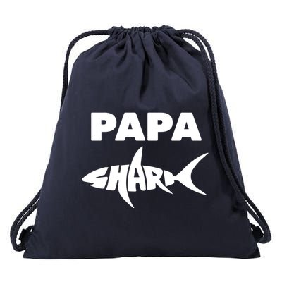 Papa Shark Drawstring Bag