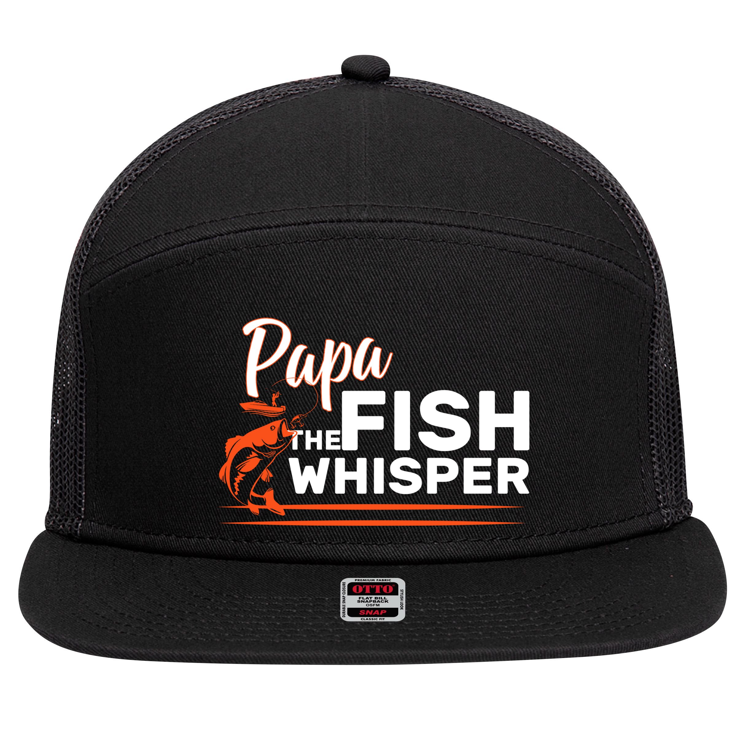 Papa The Fish Whisper 7 Panel Mesh Trucker Snapback Hat