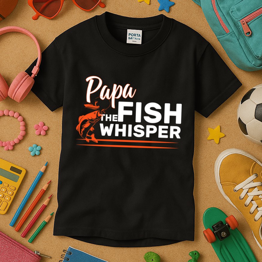 Papa The Fish Whisper Kids T-Shirt