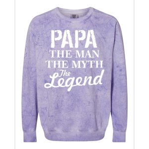 Papa The Man Myth Legend Colorblast Crewneck Sweatshirt