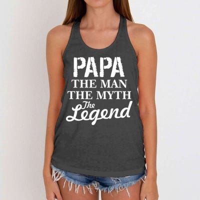 Papa The Man Myth Legend Women's Knotted Racerback Tank