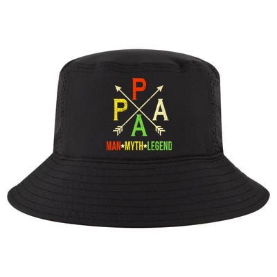 Papa The Man Myth Legend Arrow Cross Cool Comfort Performance Bucket Hat