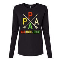 Papa The Man Myth Legend Arrow Cross Womens Cotton Relaxed Long Sleeve T-Shirt