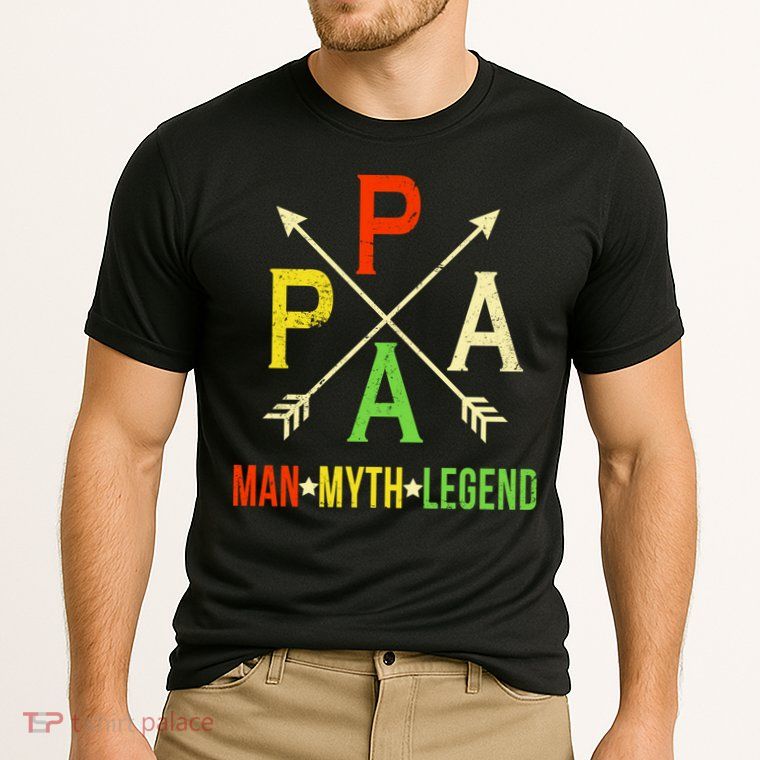 Papa The Man Myth Legend Arrow Cross Performance Shirt