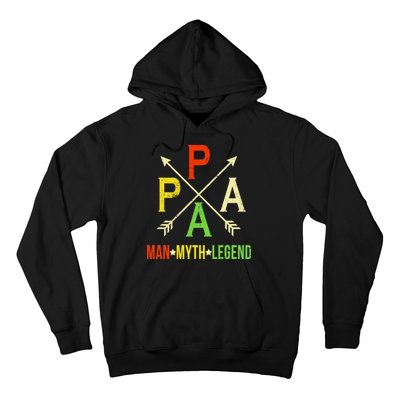 Papa The Man Myth Legend Arrow Cross Hoodie