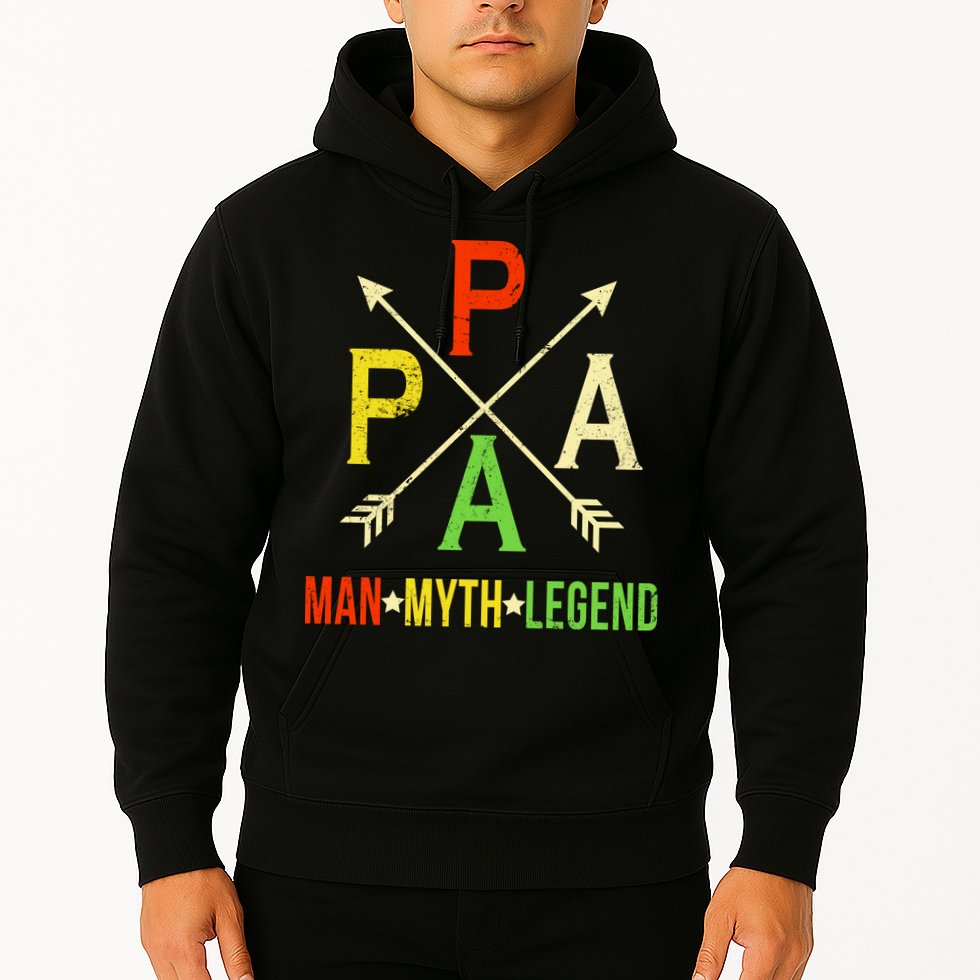 Papa The Man Myth Legend Arrow Cross Hoodie