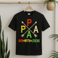Papa The Man Myth Legend Arrow Cross T-Shirt