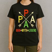 Papa The Man Myth Legend Arrow Cross T-Shirt