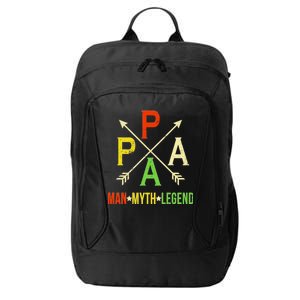 Papa The Man Myth Legend Arrow Cross City Backpack