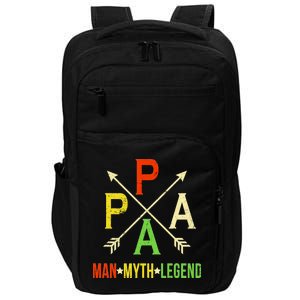 Papa The Man Myth Legend Arrow Cross Impact Tech Backpack