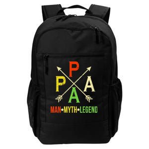 Papa The Man Myth Legend Arrow Cross Daily Commute Backpack