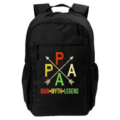 Papa The Man Myth Legend Arrow Cross Backpack