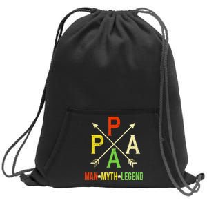 Papa The Man Myth Legend Arrow Cross Sweatshirt Cinch Pack Bag