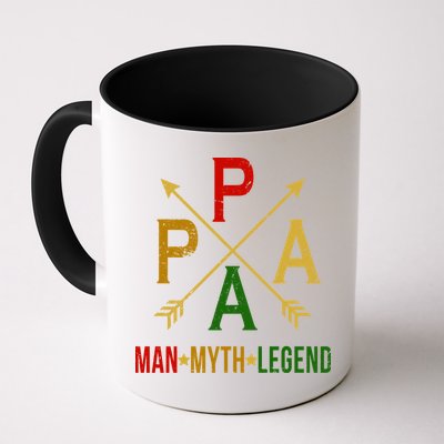 Papa The Man Myth Legend Arrow Cross Mug