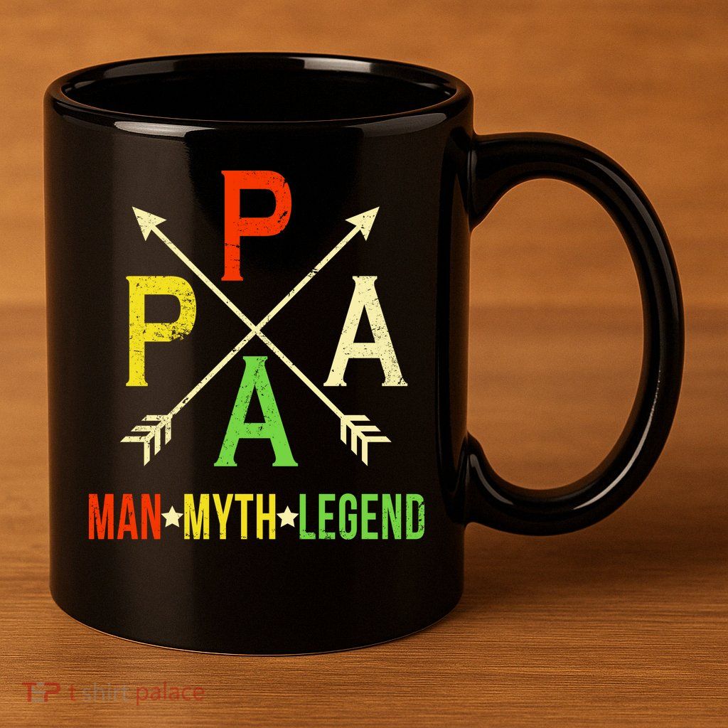 Papa The Man Myth Legend Arrow Cross 11oz C Handle Ceramic Mug