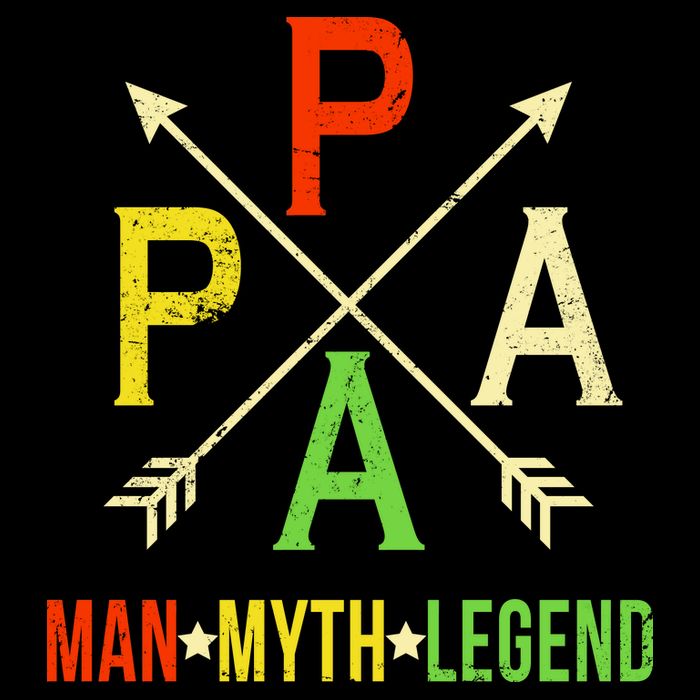 Papa The Man Myth Legend Arrow Cross Drawstring Bag