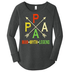 Papa The Man Myth Legend Arrow Cross Women's Perfect Tri Tunic Long Sleeve Shirt