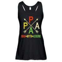 Papa The Man Myth Legend Arrow Cross Ladies Essential Flowy Tank