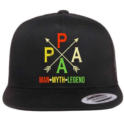 Papa The Man Myth Legend Arrow Cross Flatbill Hat