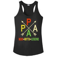 Papa The Man Myth Legend Arrow Cross Ladies PosiCharge Competitor Racerback Tank