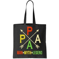 Papa The Man Myth Legend Arrow Cross Tote Bag