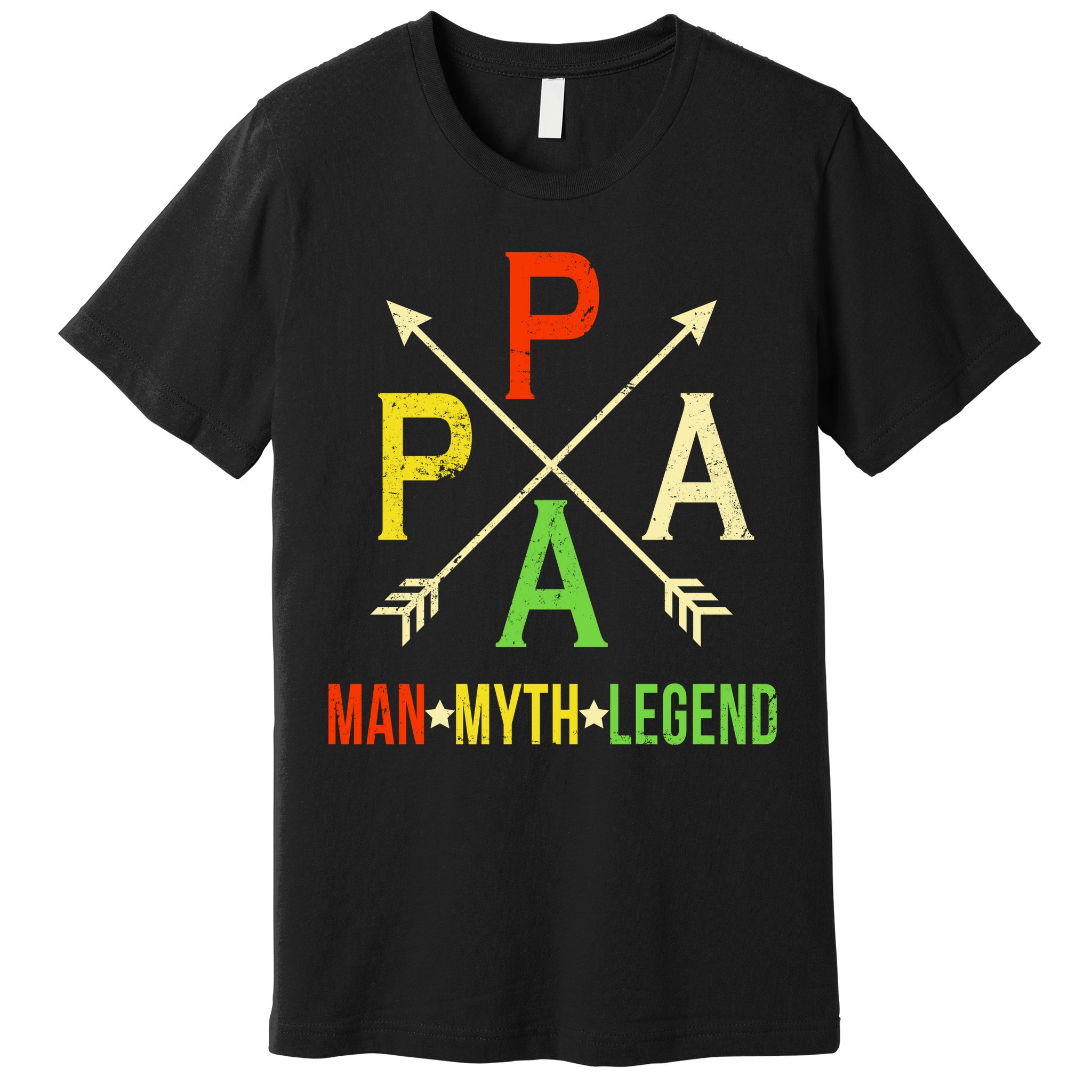 Papa The Man Myth Legend Arrow Cross Premium T-Shirt