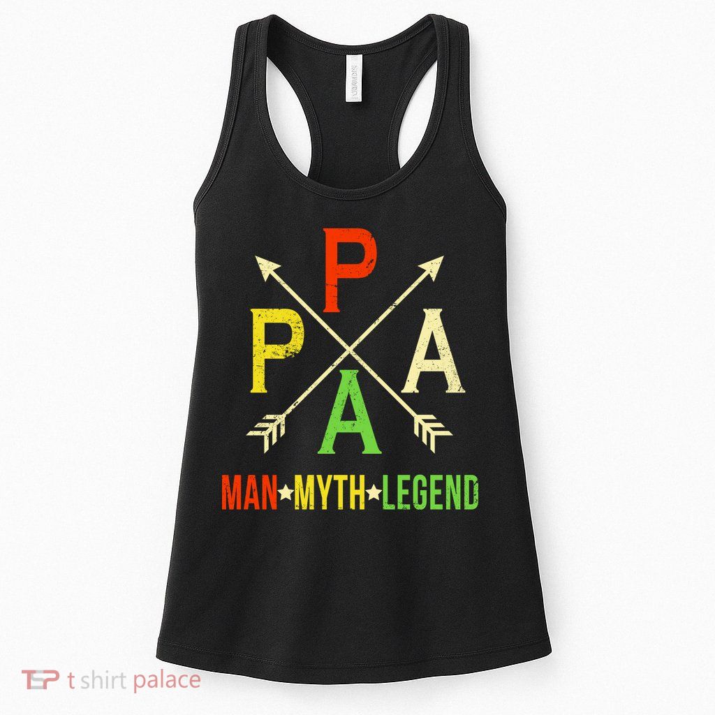 Papa The Man Myth Legend Arrow Cross Womens Tank Top