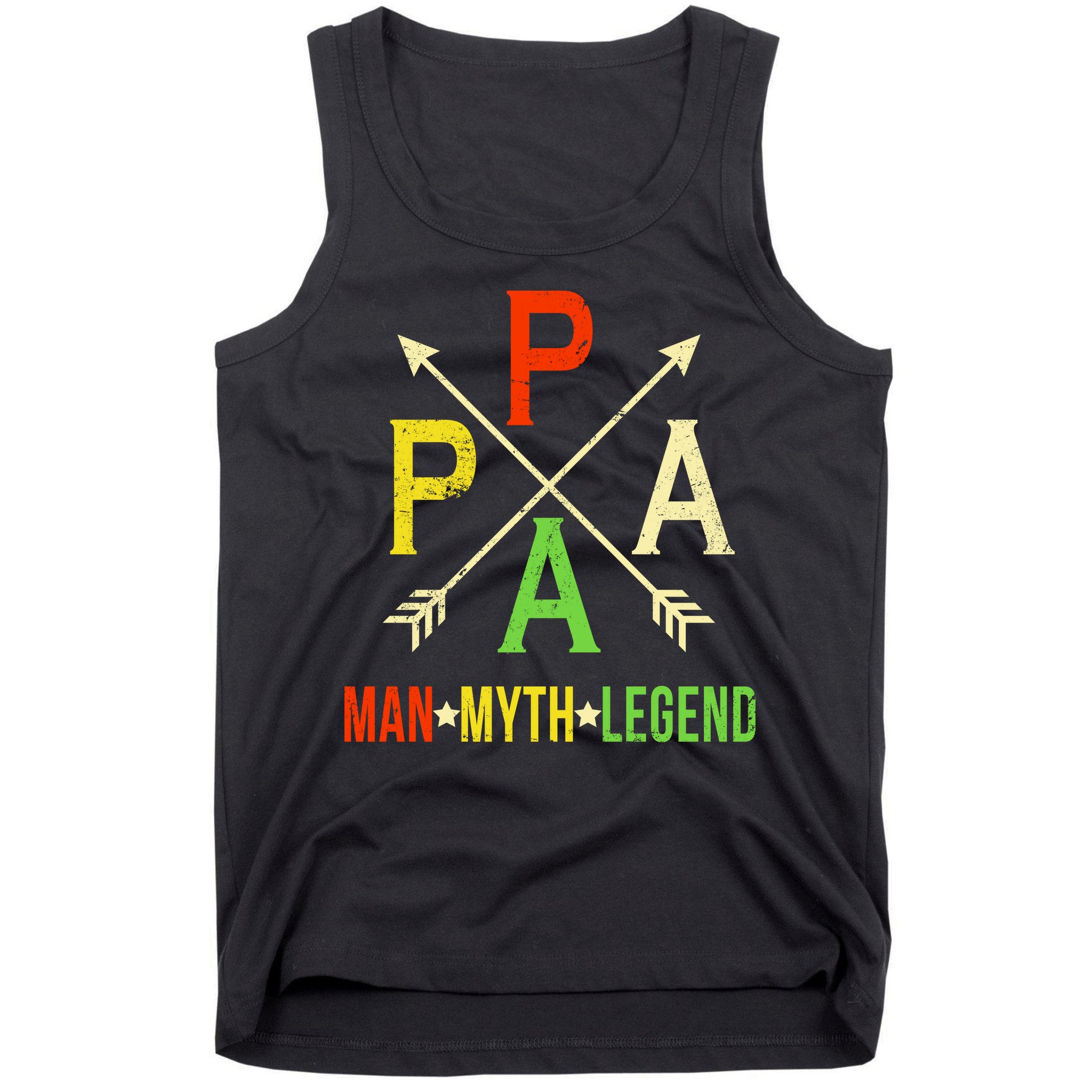 Papa The Man Myth Legend Arrow Cross Tank Top