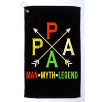 Papa The Man Myth Legend Arrow Cross Golf Towel