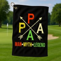 Papa The Man Myth Legend Arrow Cross Golf Towel