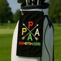 Papa The Man Myth Legend Arrow Cross Golf Towel