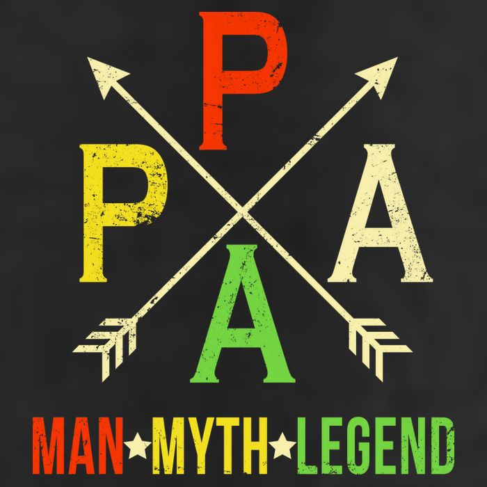 Papa The Man Myth Legend Arrow Cross Golf Towel