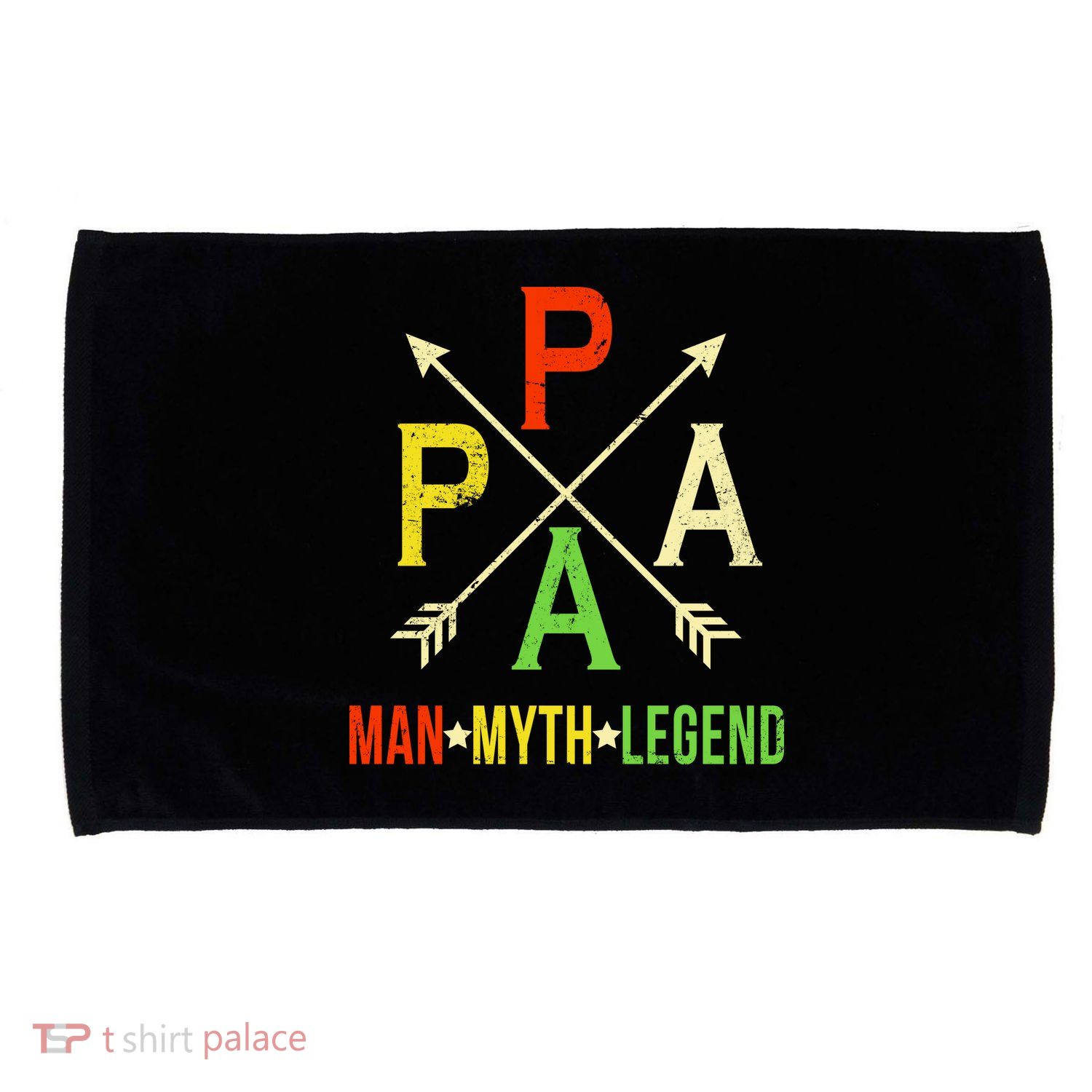 Papa The Man Myth Legend Arrow Cross Microfiber Hand Towel